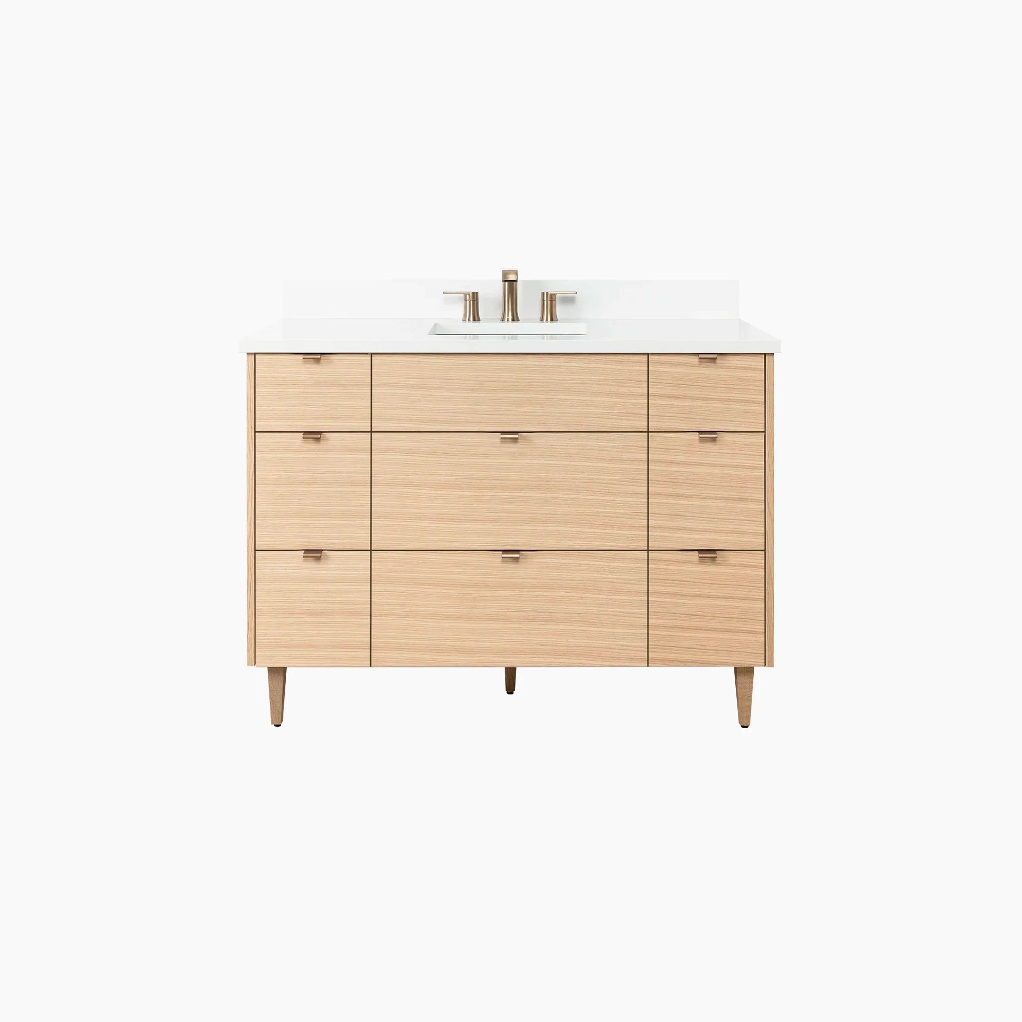 Ashbury SLIM 48" Natural White Oak Bathroom Vanity - All Drawers Teodor Bathroom Vanity United States