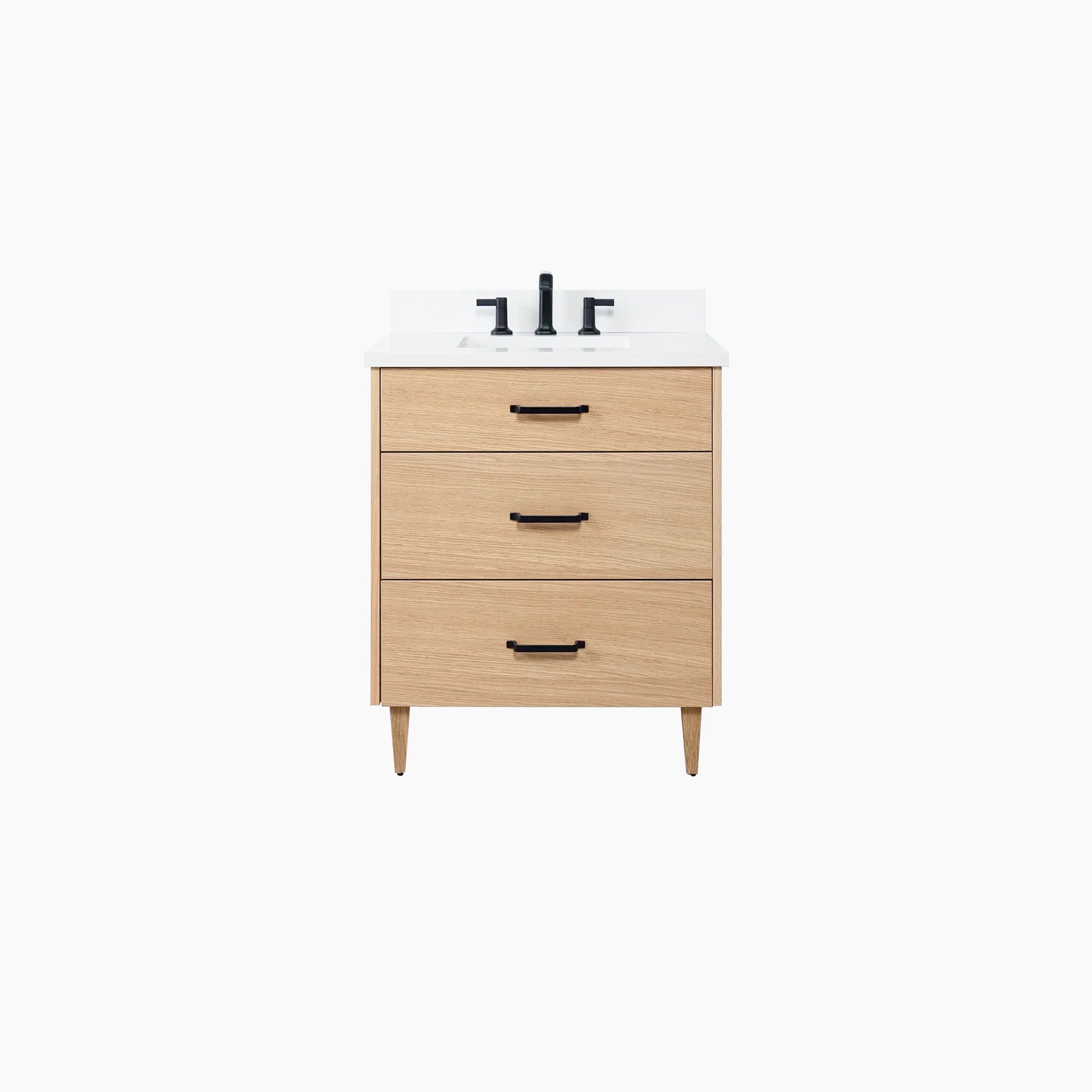 Ashbury SLIM 30" Natural White Oak Bathroom Vanity - All Drawers Teodor Bathroom Vanity United States
