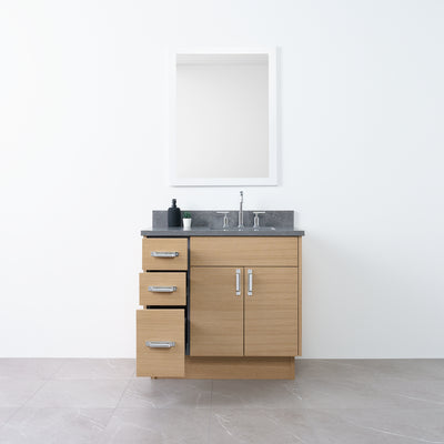 Austin 36", Teodor® Natural White Oak Vanity, Right Sink