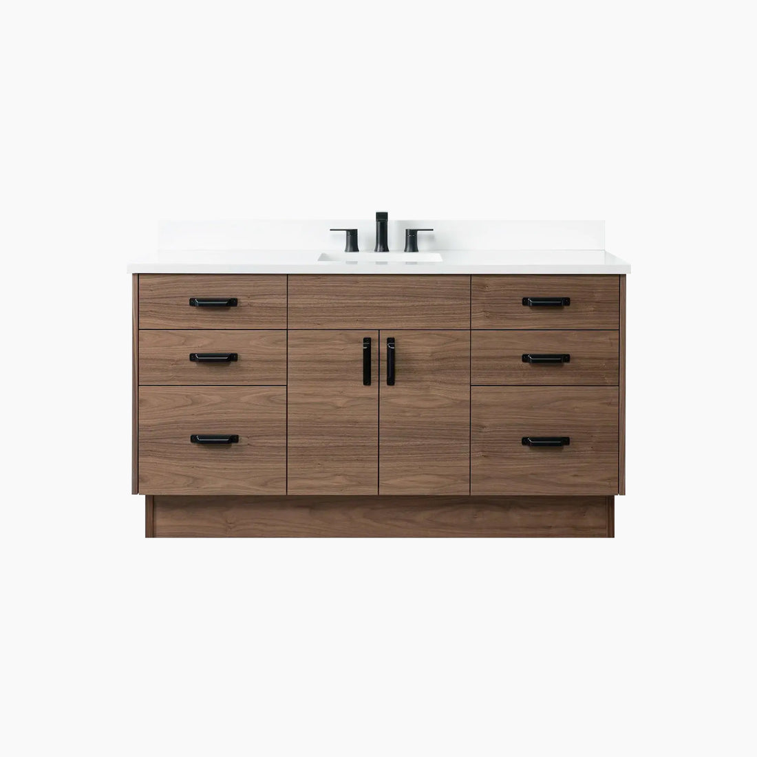 Austin 60" American Black Walnut Bathroom Vanity - Teodor Vanities ...