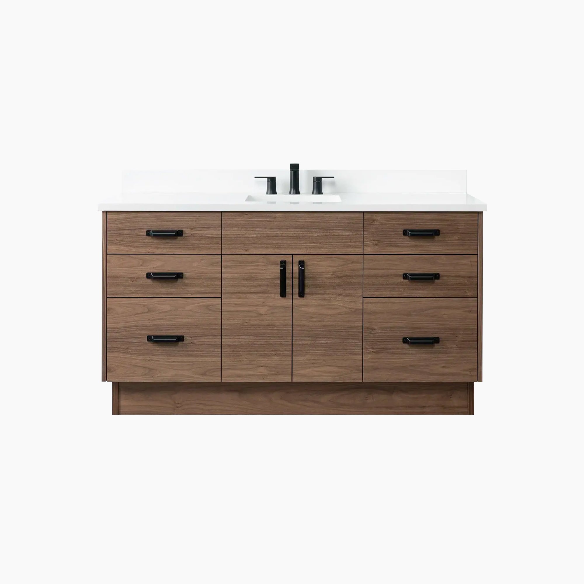 Austin 60" American Black Walnut Bathroom Vanity - Teodor Vanities ...
