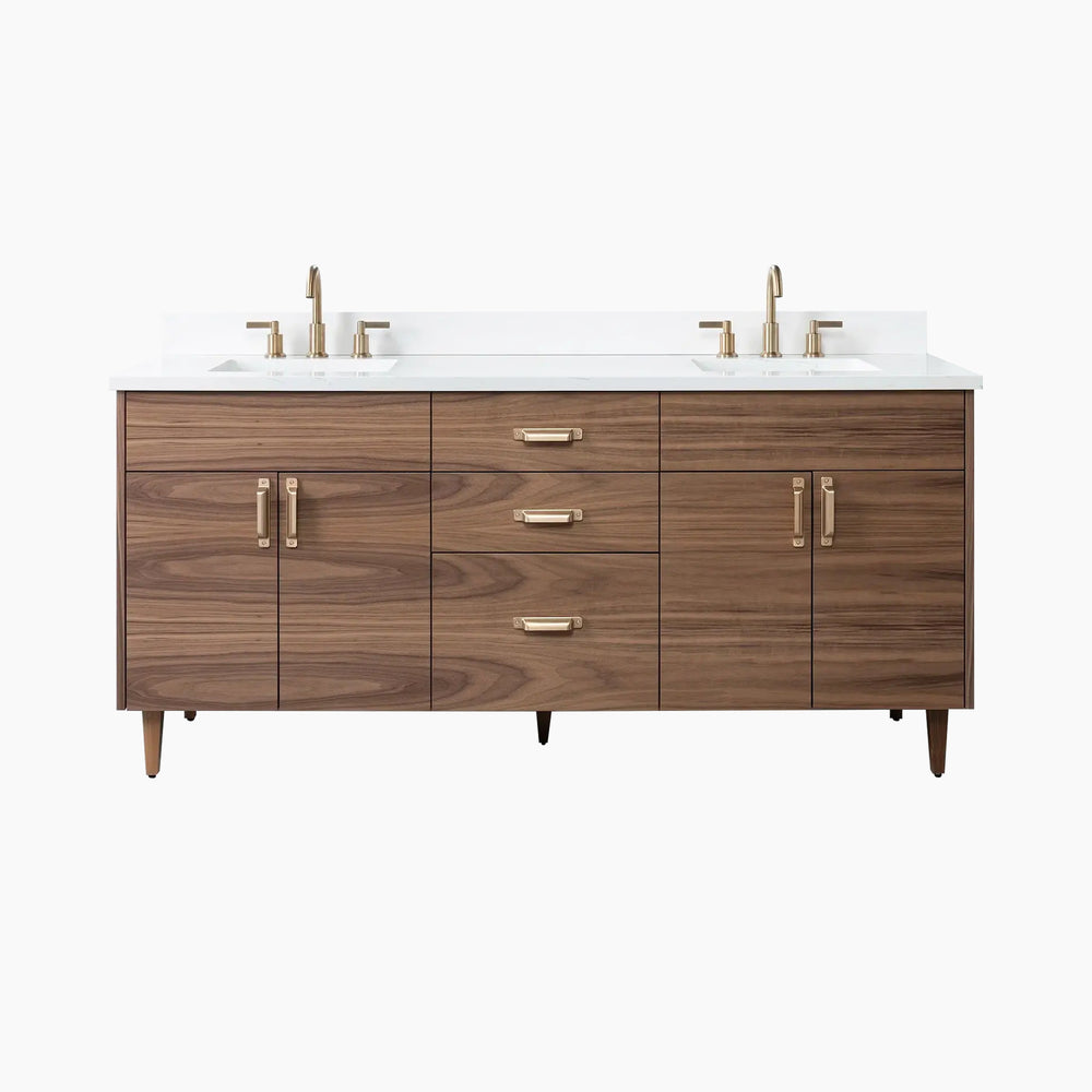 
                  
                    Austin 72" American Black Walnut Bathroom Vanity, Double Sink
                  
                