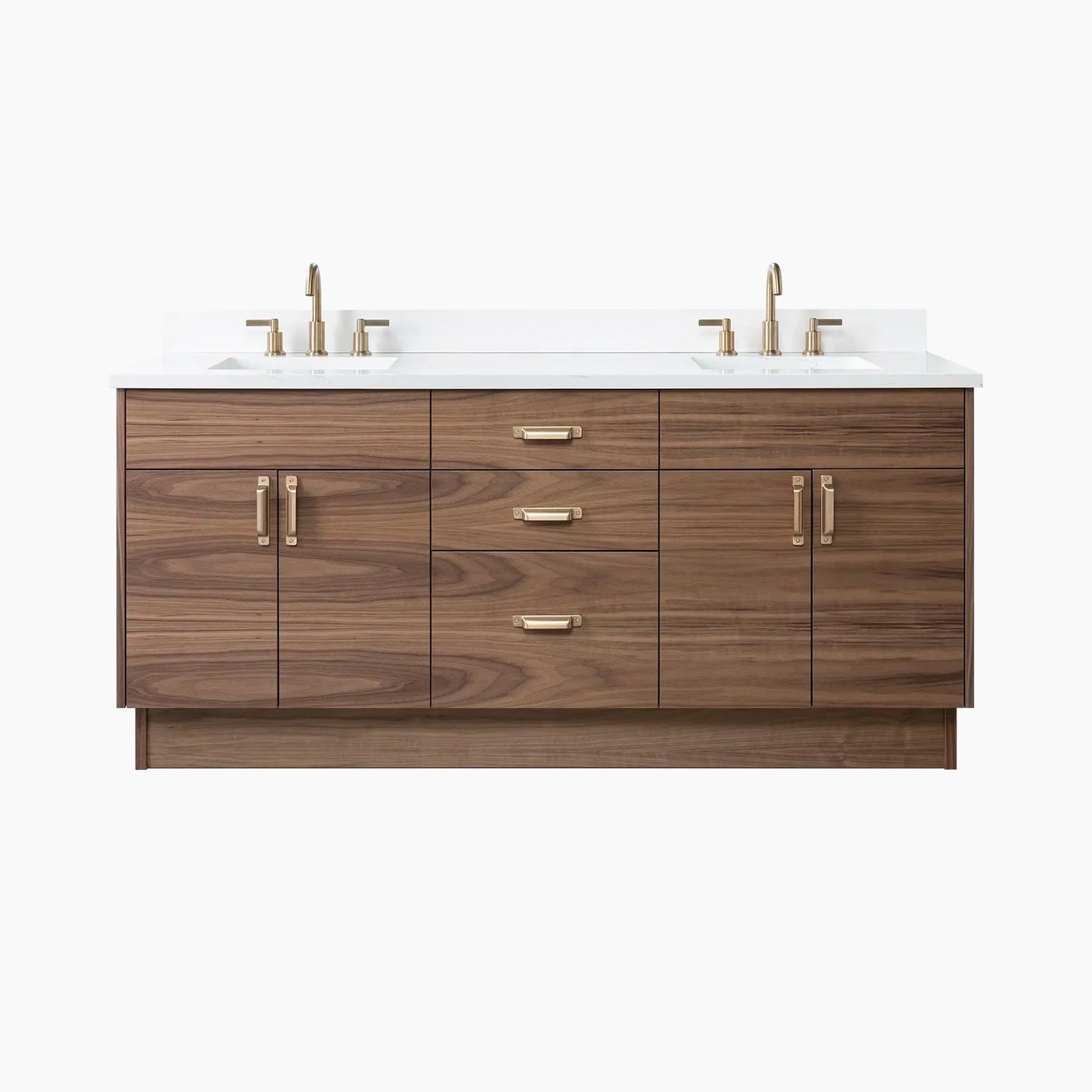 Austin 72" American Black Walnut Bathroom Vanity, Double Sink