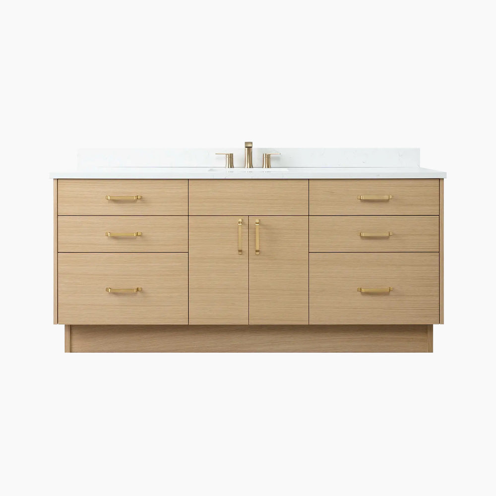 Austin 72" Natural White Oak Bathroom Vanity