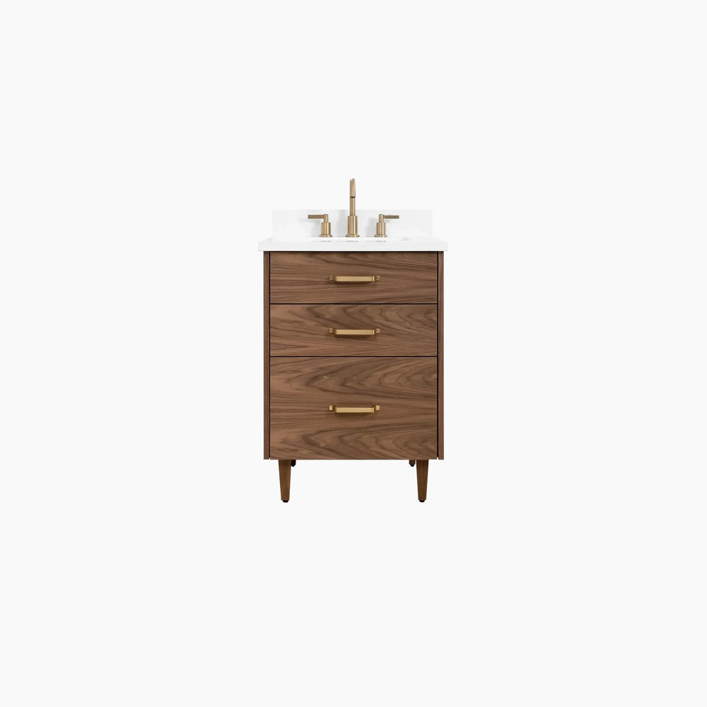 
                  
                    Austin SLIM 24" American Black Walnut Bathroom Vanity - All Drawers
                  
                