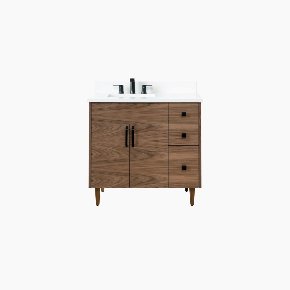 
                  
                    Austin SLIM 36" American Black Walnut Bathroom Vanity, Left Sink
                  
                