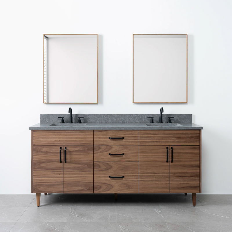 Austin 72", Teodor® Modern American Black Walnut Vanity, Double Sink