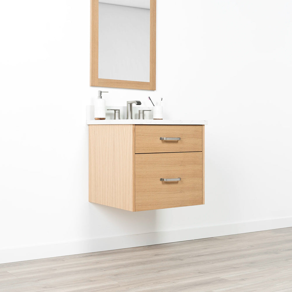 
                  
                    Ashbury 24" Wall Mount Natural White Oak Bathroom Vanity - All Drawers
                  
                