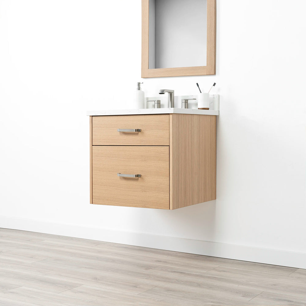 
                  
                    Ashbury 24" Wall Mount Natural White Oak Bathroom Vanity - All Drawers
                  
                