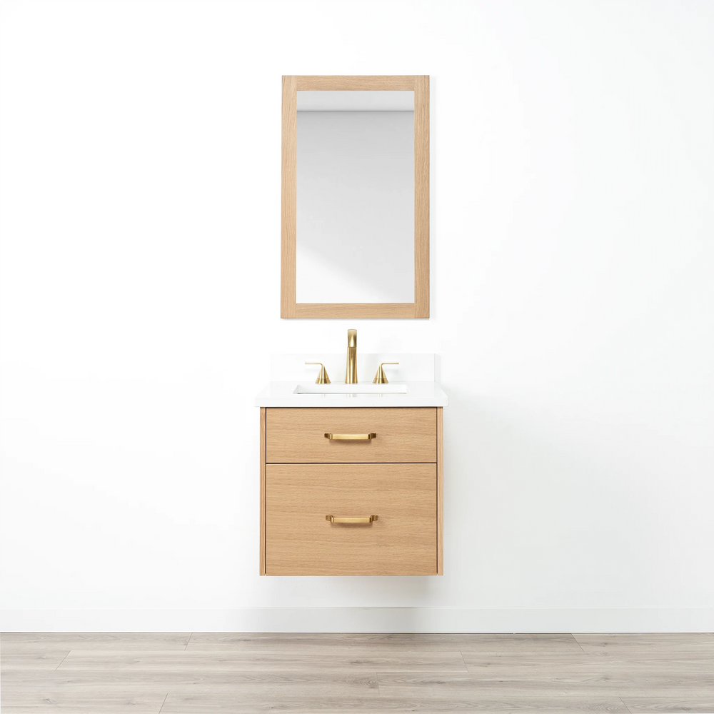 
                  
                    Ashbury 24" Wall Mount Natural White Oak Bathroom Vanity - All Drawers
                  
                