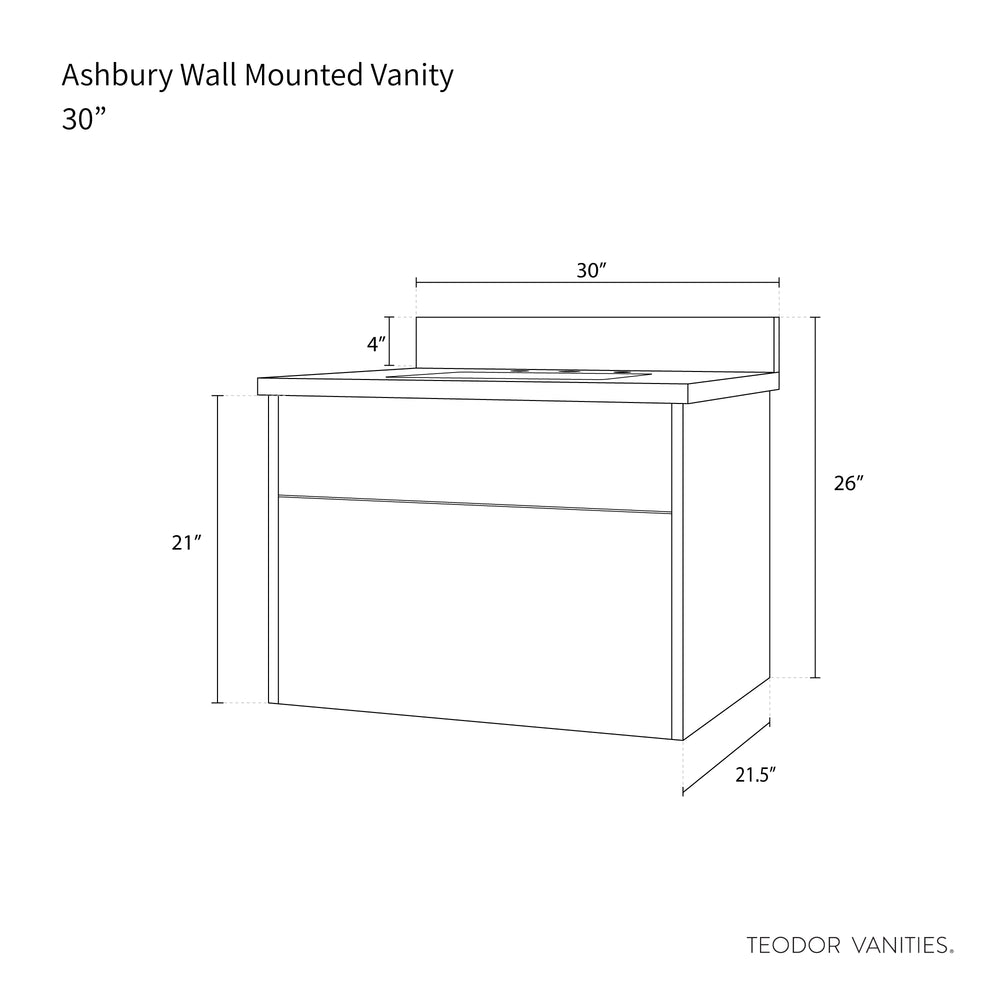 
                  
                    Ashbury 30" Wall Mount Natural White Oak Bathroom Vanity - All Drawers
                  
                