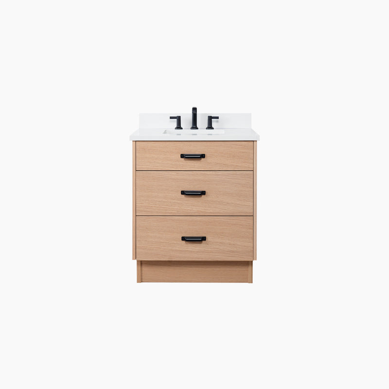 Ashbury 30" Natural White Oak Bathroom Vanity