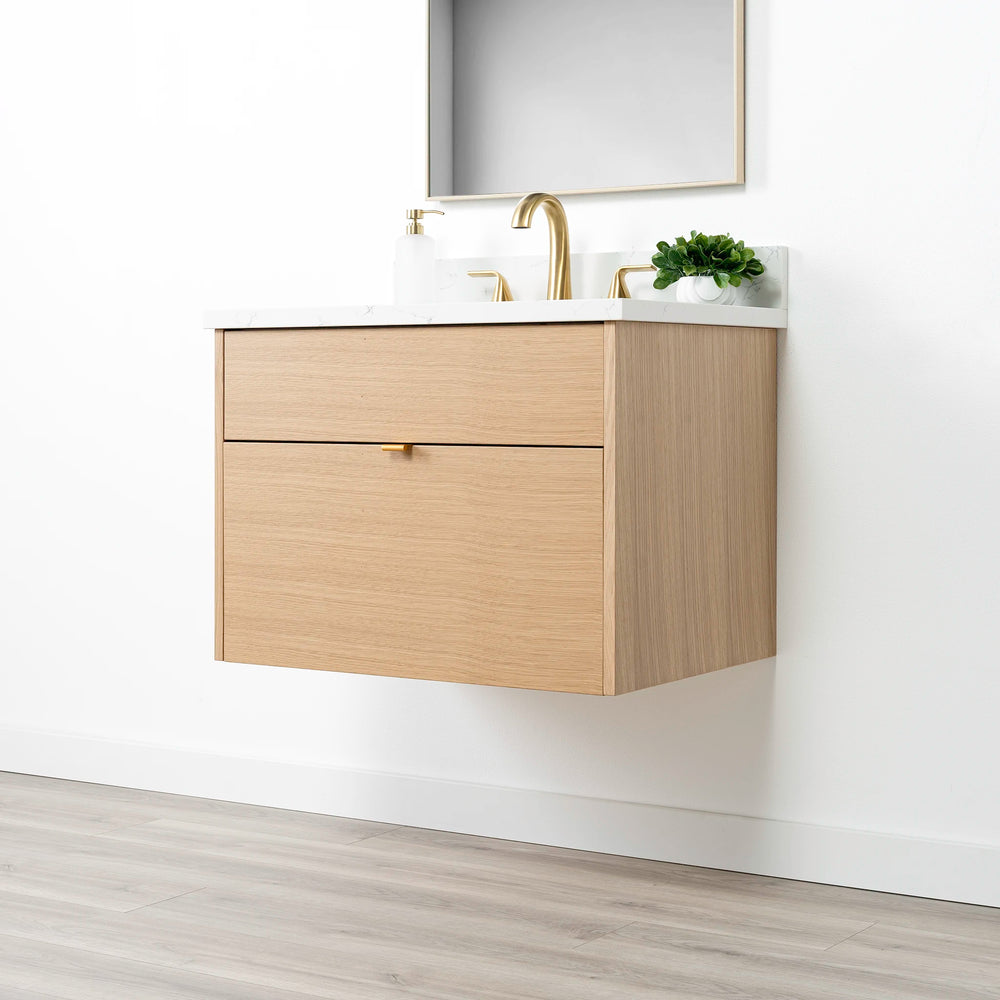 
                  
                    Ashbury 30" Wall Mount Natural White Oak Bathroom Vanity - All Drawers
                  
                