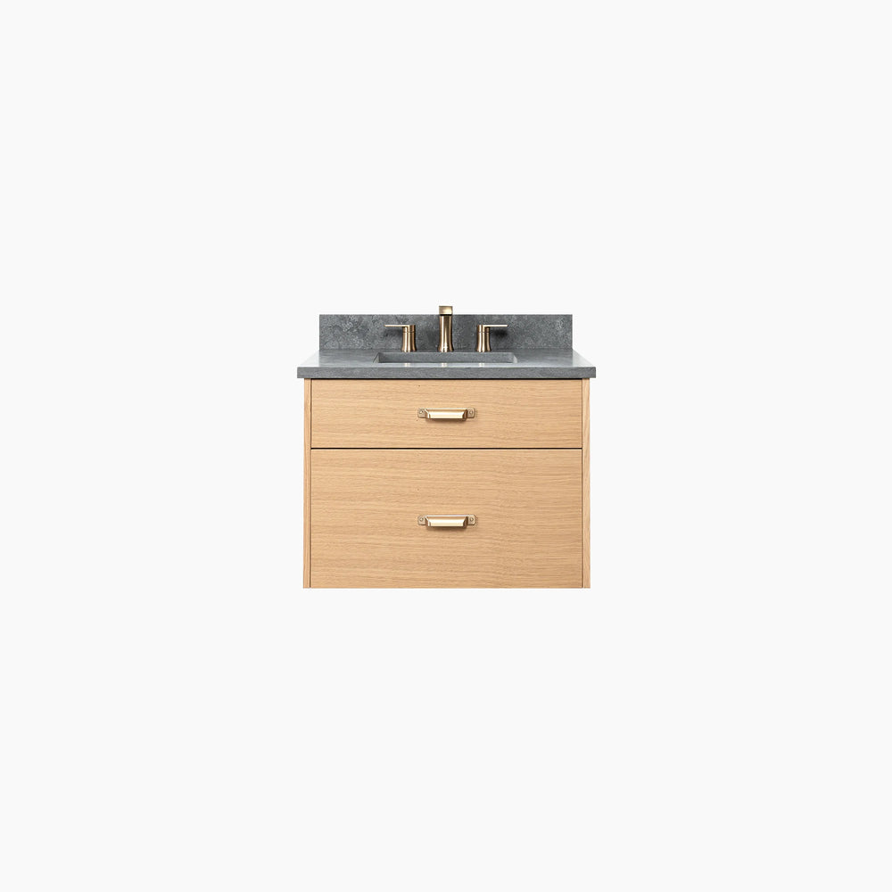 Ashbury 30" Wall Mount Natural White Oak Bathroom Vanity - All Drawers