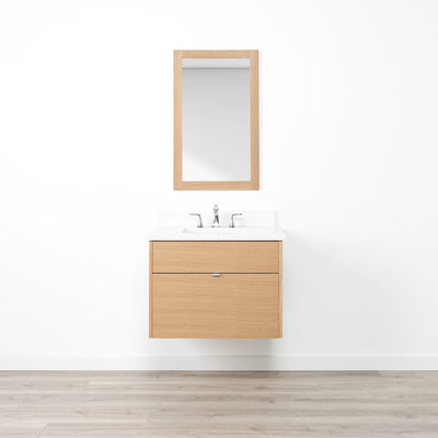 Ashbury 30" Wall Mount Natural White Oak Bathroom Vanity