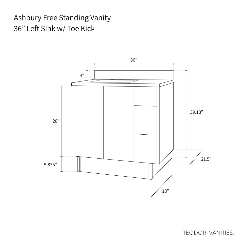 
                  
                    Ashbury 36" Natural White Oak Bathroom Vanity, Left Sink
                  
                