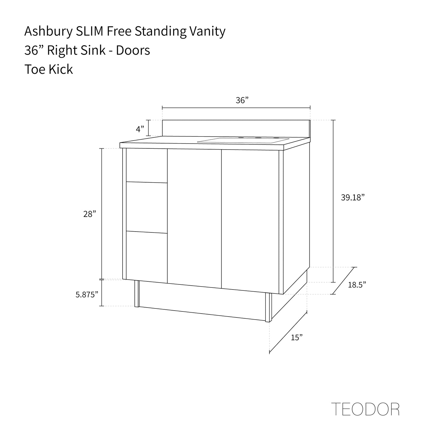 
                  
                    Ashbury SLIM 36" Natural White Oak Bathroom Vanity, Right Sink
                  
                