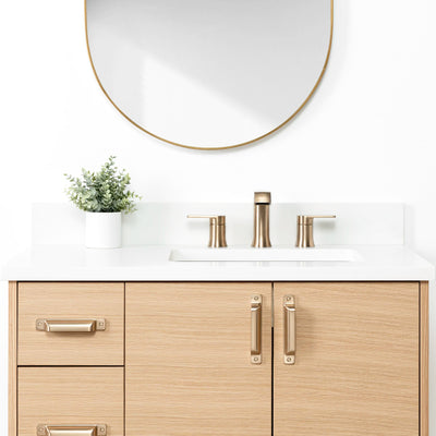 Ashbury 36" Natural White Oak Bathroom Vanity, Right Sink