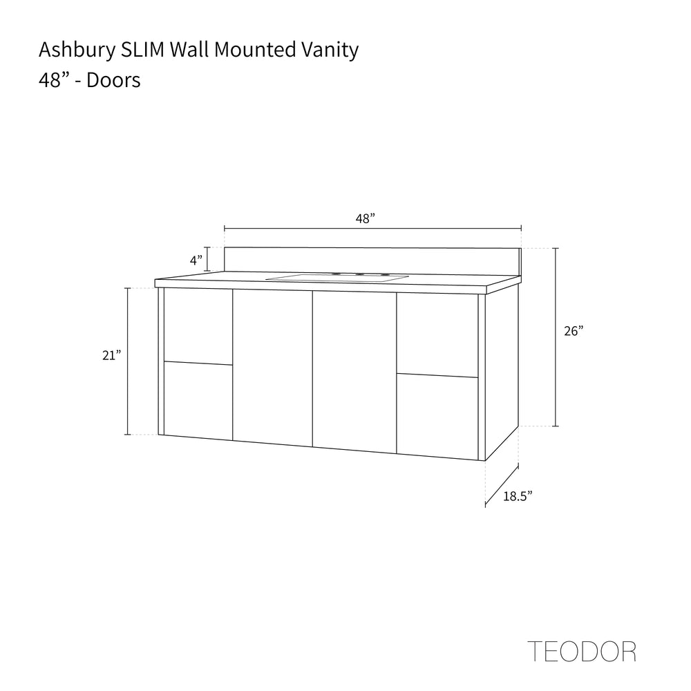 
                  
                    Ashbury SLIM 48" Wall Mount Natural White Oak Bathroom Vanity
                  
                