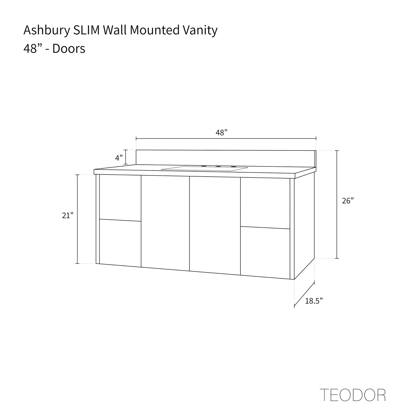 
                  
                    Ashbury SLIM 48" Wall Mount Natural White Oak Bathroom Vanity
                  
                