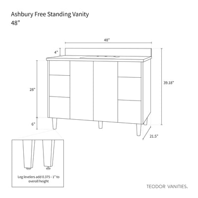 Ashbury 48" Natural White Oak Bathroom Vanity