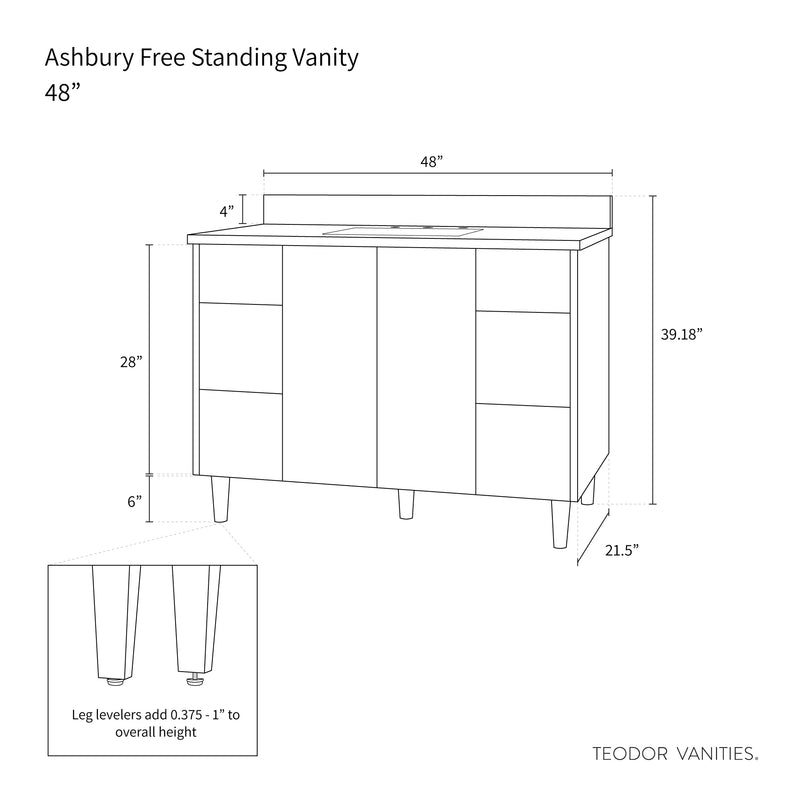 Ashbury 48" Natural White Oak Bathroom Vanity