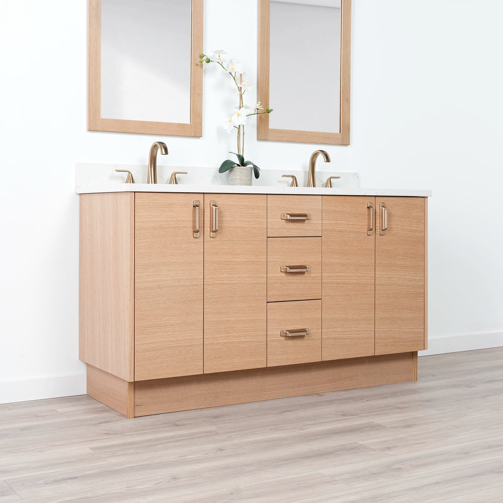 
                  
                    Ashbury 60" Natural White Oak Bathroom Vanity, Double Sink
                  
                