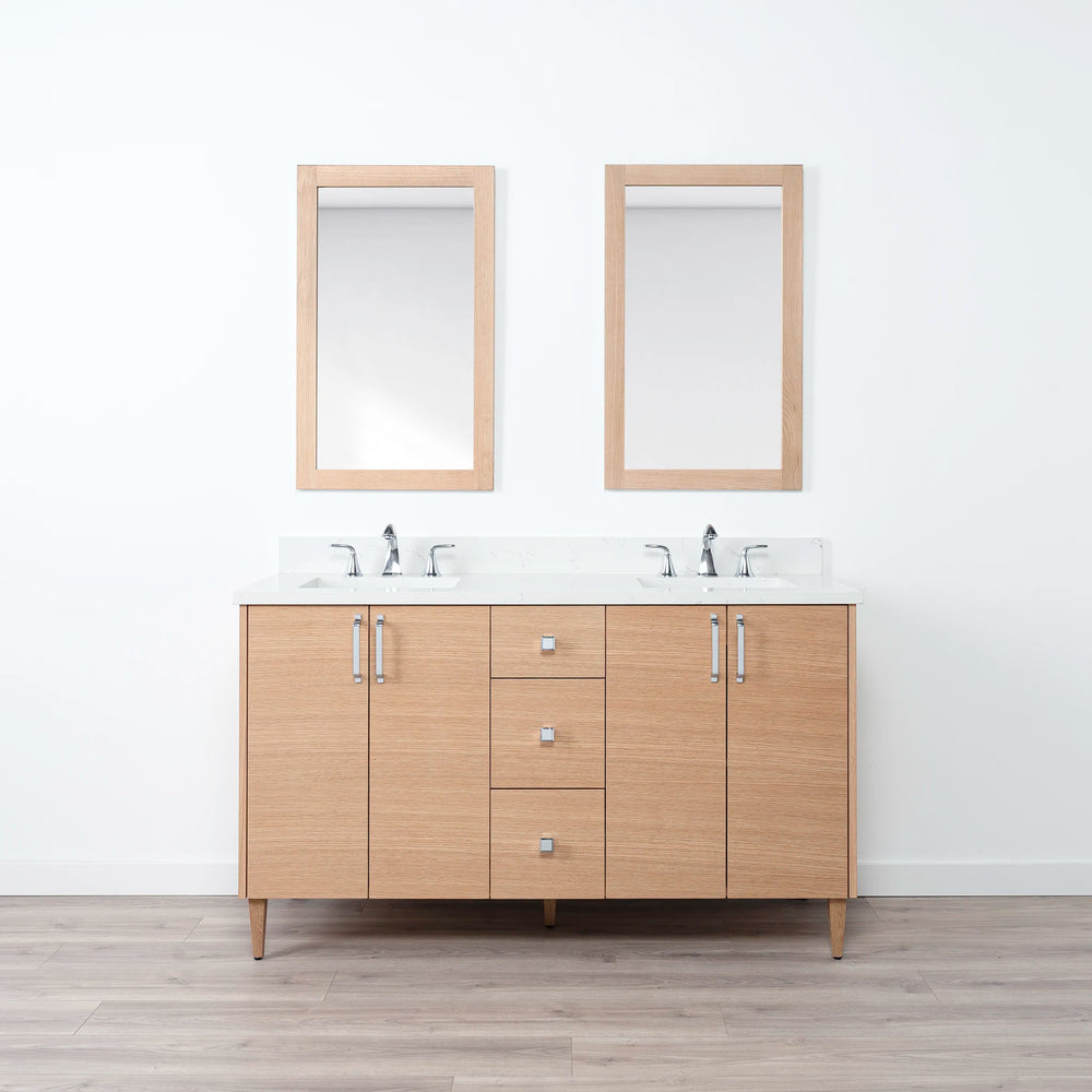 
                  
                    Ashbury 60" Natural White Oak Bathroom Vanity, Double Sink
                  
                