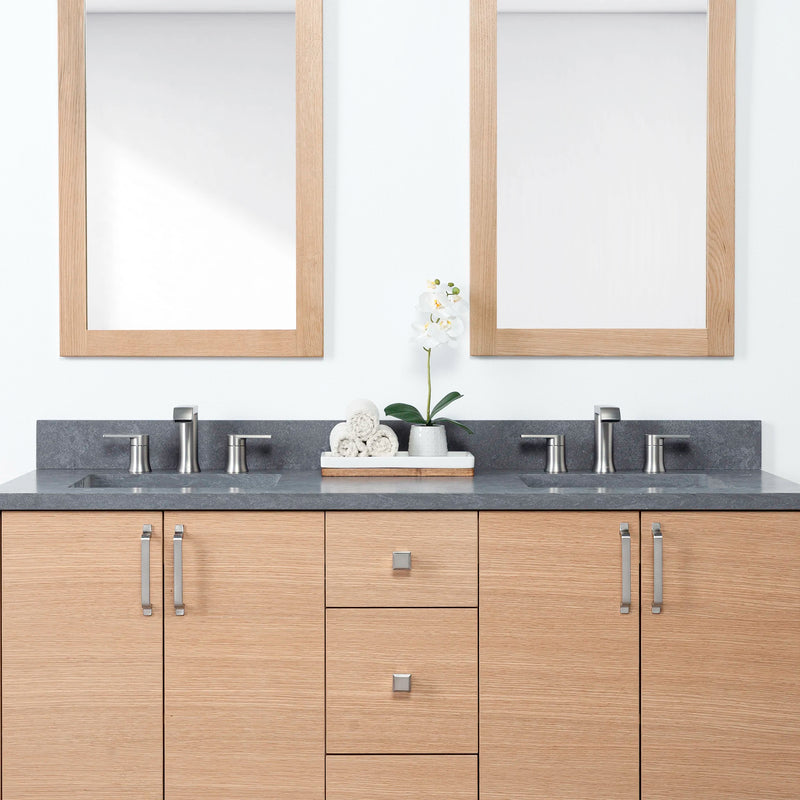 Ashbury 60" Natural White Oak Bathroom Vanity, Double Sink