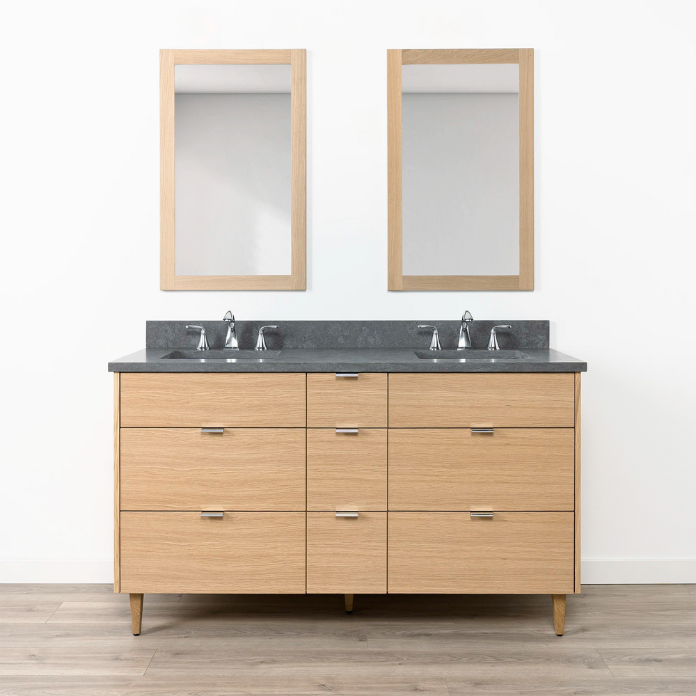 
                  
                    Ashbury 60" Natural White Oak Bathroom Vanity, Double Sink - All Drawers
                  
                