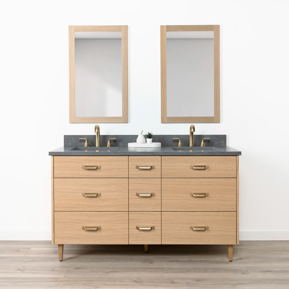 
                  
                    Ashbury 60" Natural White Oak Bathroom Vanity, Double Sink - All Drawers
                  
                