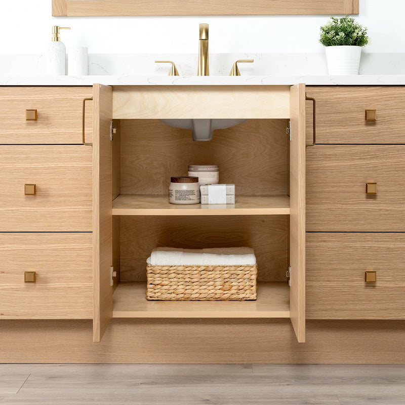 Ashbury 60" Natural White Oak Bathroom Vanity