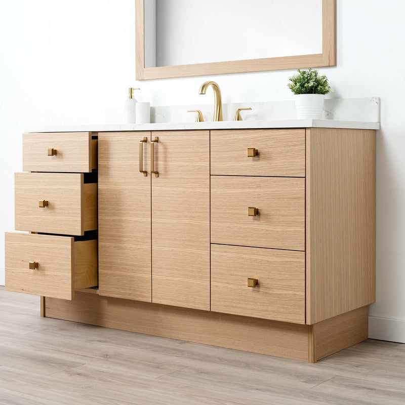 Ashbury 60" Natural White Oak Bathroom Vanity