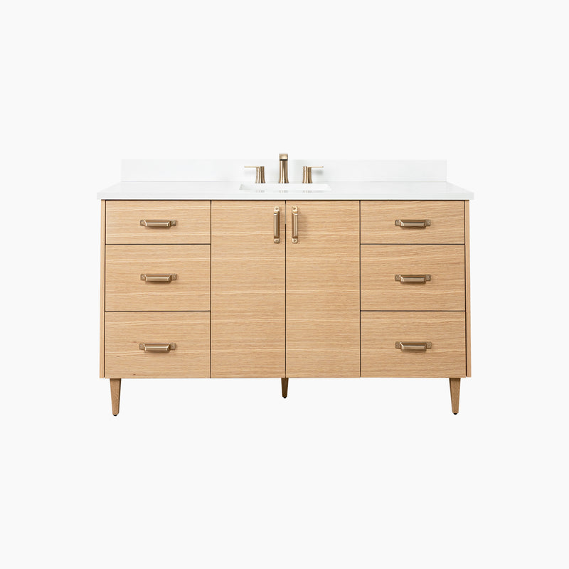 Ashbury 60" Natural White Oak Bathroom Vanity