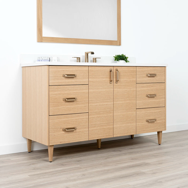 Ashbury 60" Natural White Oak Bathroom Vanity