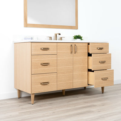 Ashbury 60" Natural White Oak Bathroom Vanity