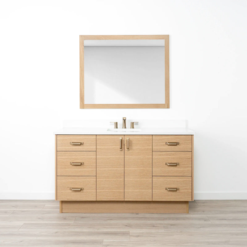 Ashbury 60" Natural White Oak Bathroom Vanity