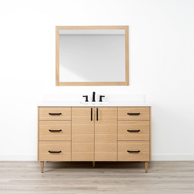 Ashbury 60" Natural White Oak Bathroom Vanity