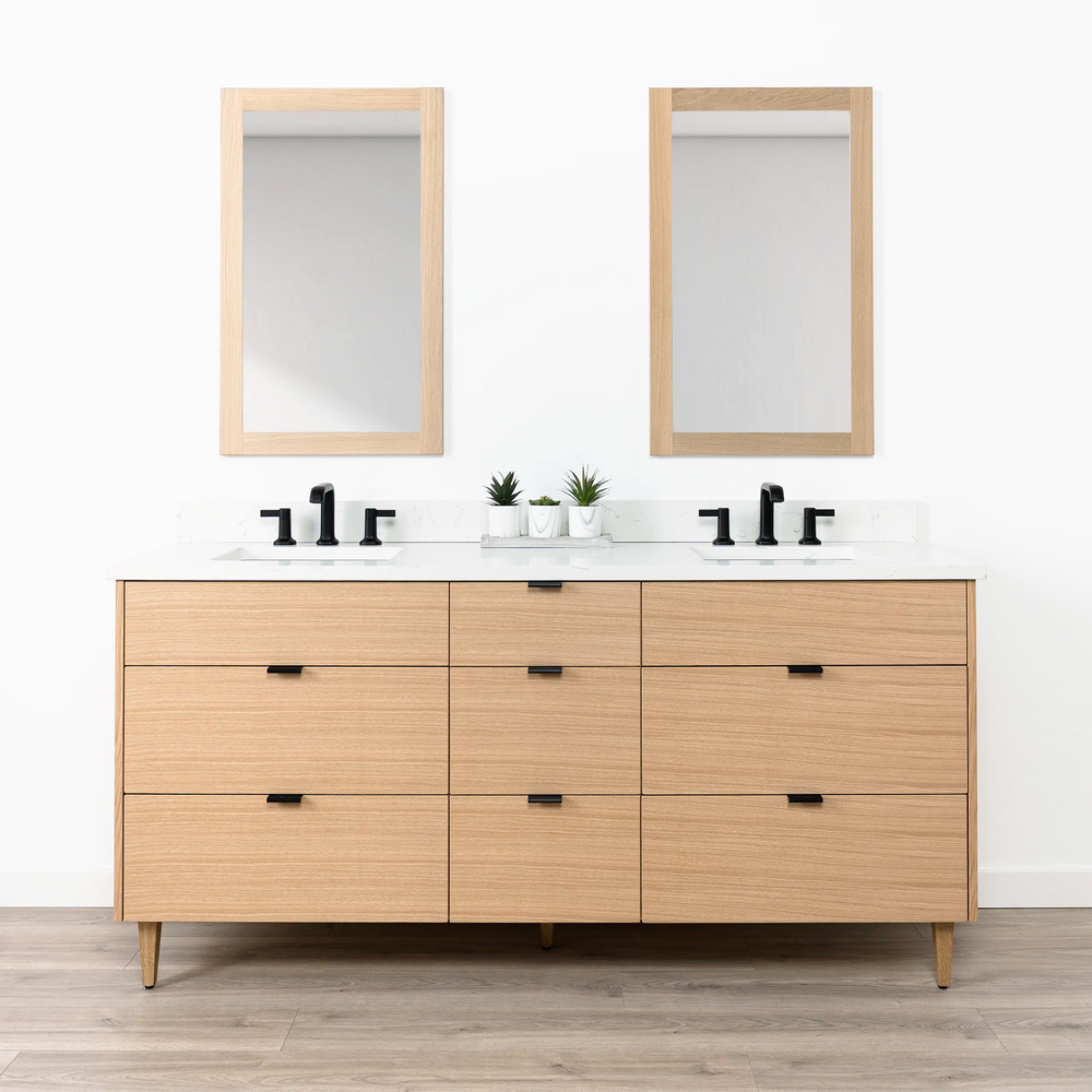 
                  
                    Ashbury 72" Natural White Oak Bathroom Vanity, Double Sink - All Drawers
                  
                