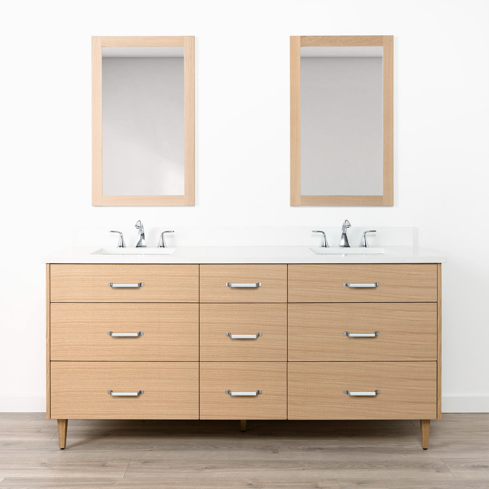 
                  
                    Ashbury 72" Natural White Oak Bathroom Vanity, Double Sink - All Drawers
                  
                