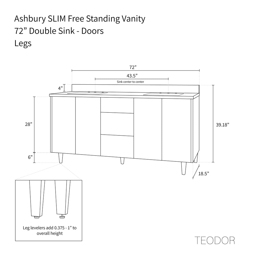 
                  
                    Ashbury SLIM 72" Natural White Oak Bathroom Vanity, Double Sink
                  
                