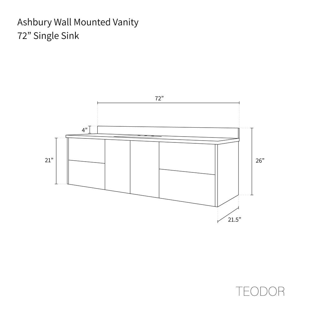 
                  
                    Ashbury SLIM 72" Wall Mount Natural White Oak Bathroom Vanity Teodor Bathroom Vanity United States
                  
                