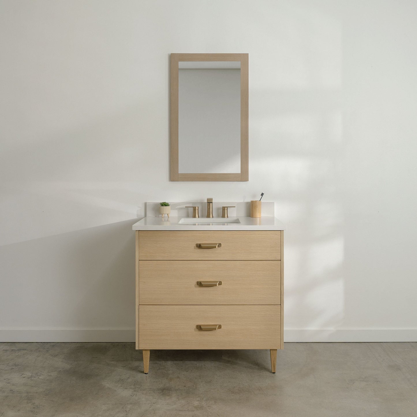 
                  
                    Ashbury SLIM 36" Natural White Oak Bathroom Vanity - All Drawers Teodor Bathroom Vanity United States
                  
                