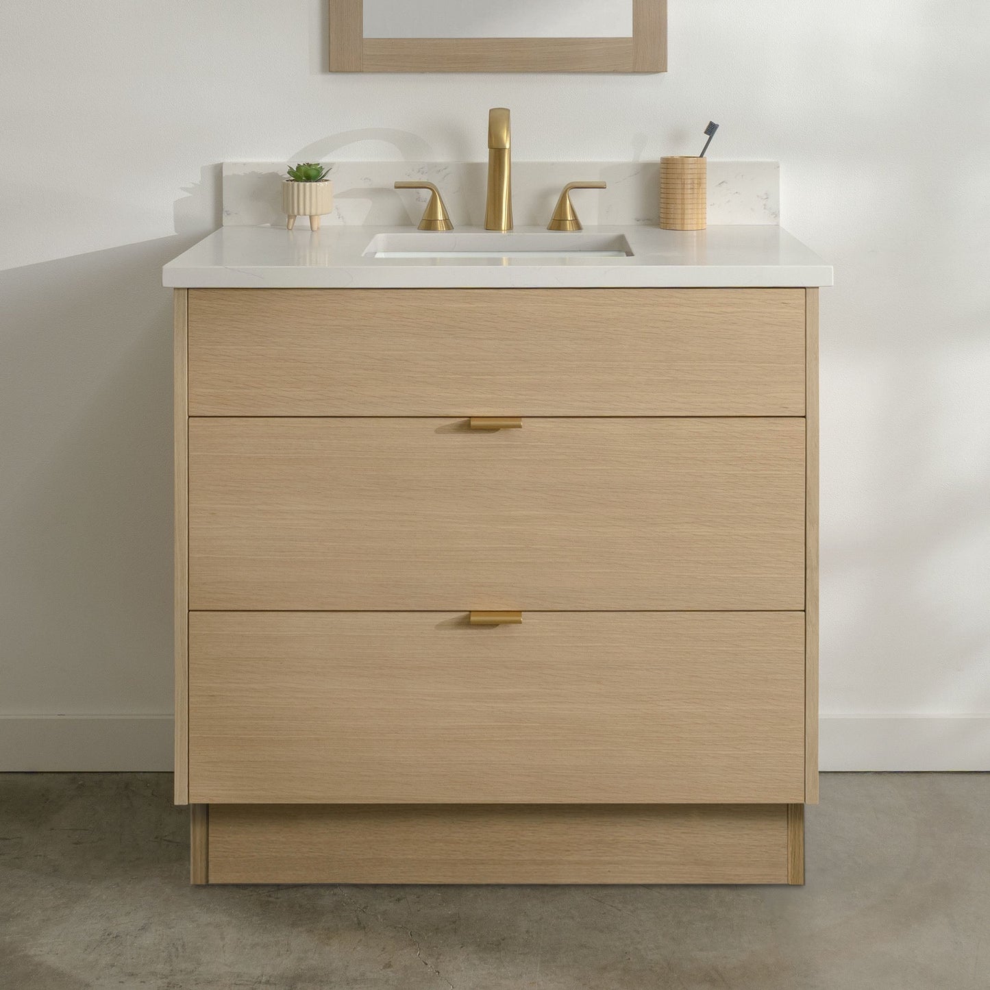 
                  
                    Ashbury SLIM 36" Natural White Oak Bathroom Vanity - All Drawers Teodor Bathroom Vanity United States
                  
                