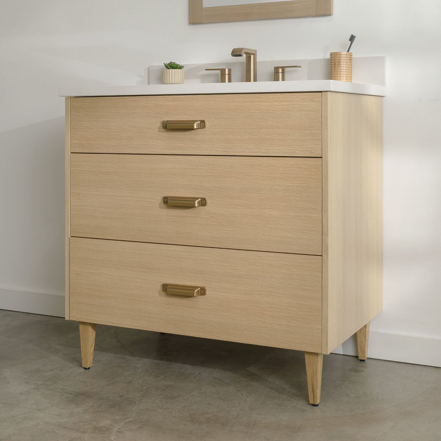 
                  
                    Ashbury SLIM 36" Natural White Oak Bathroom Vanity - All Drawers Teodor Bathroom Vanity United States
                  
                