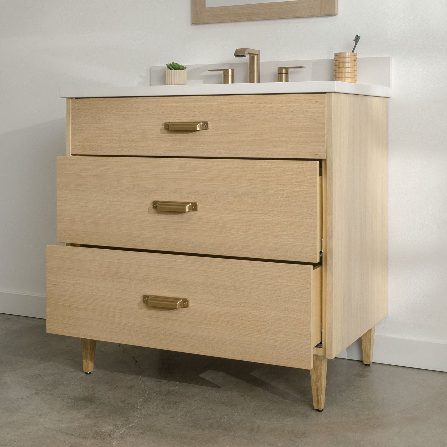 
                  
                    Ashbury SLIM 36" Natural White Oak Bathroom Vanity - All Drawers Teodor Bathroom Vanity United States
                  
                