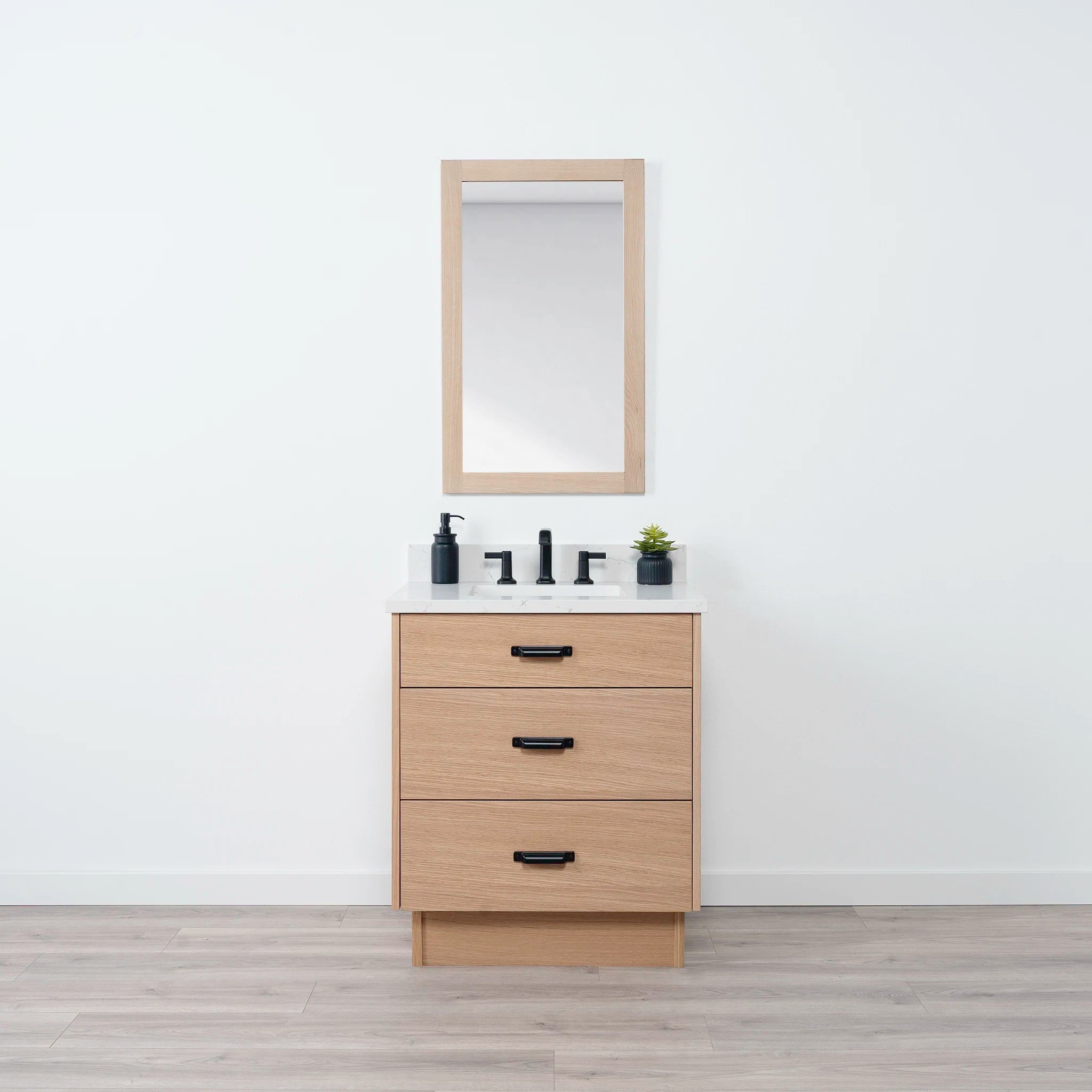 Ashbury 30" Natural White Oak Bathroom Vanity - All Drawers