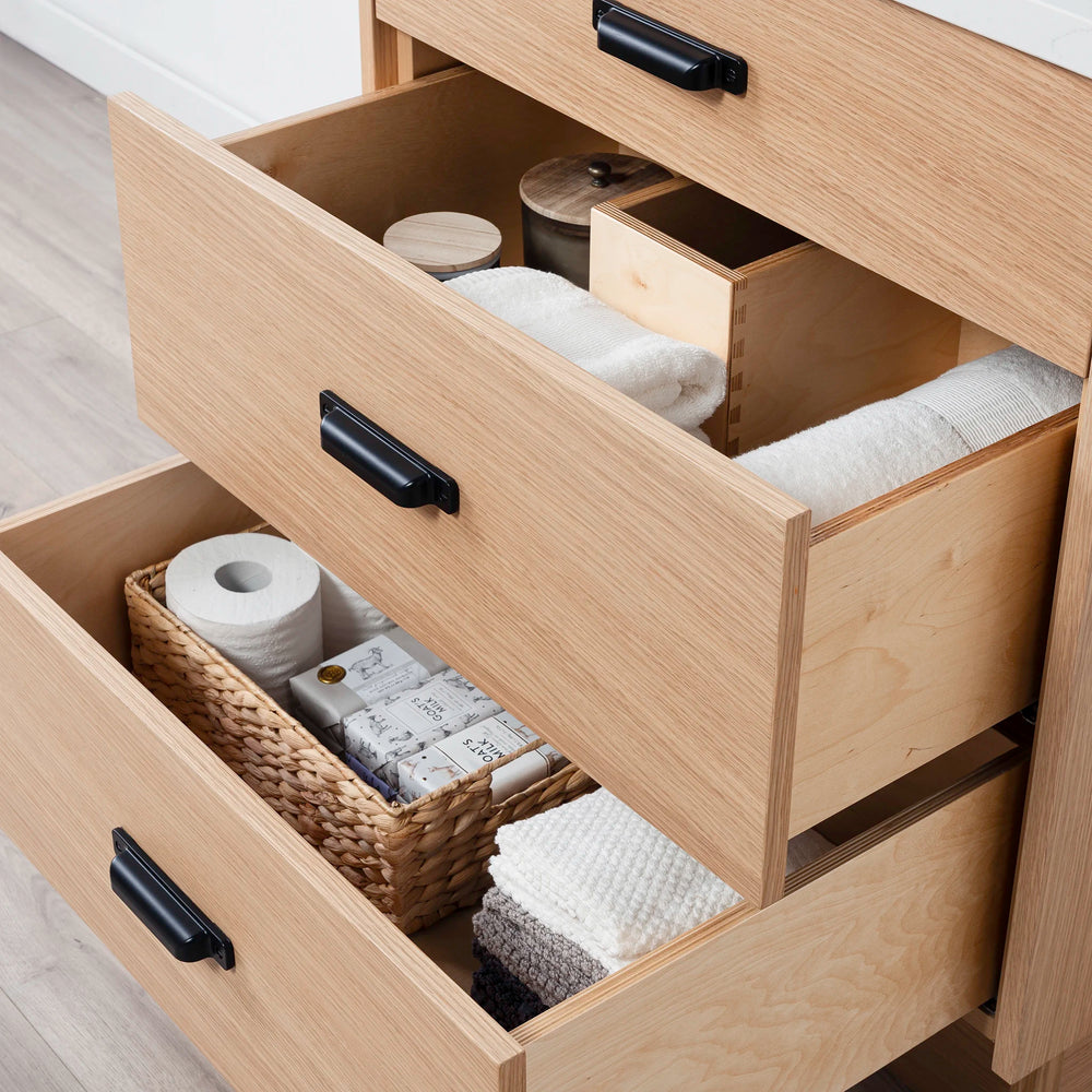 
                  
                    Ashbury 30" Natural White Oak Bathroom Vanity - All Drawers
                  
                