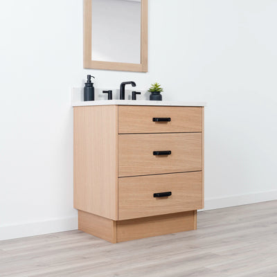 Ashbury 30" Natural White Oak Bathroom Vanity