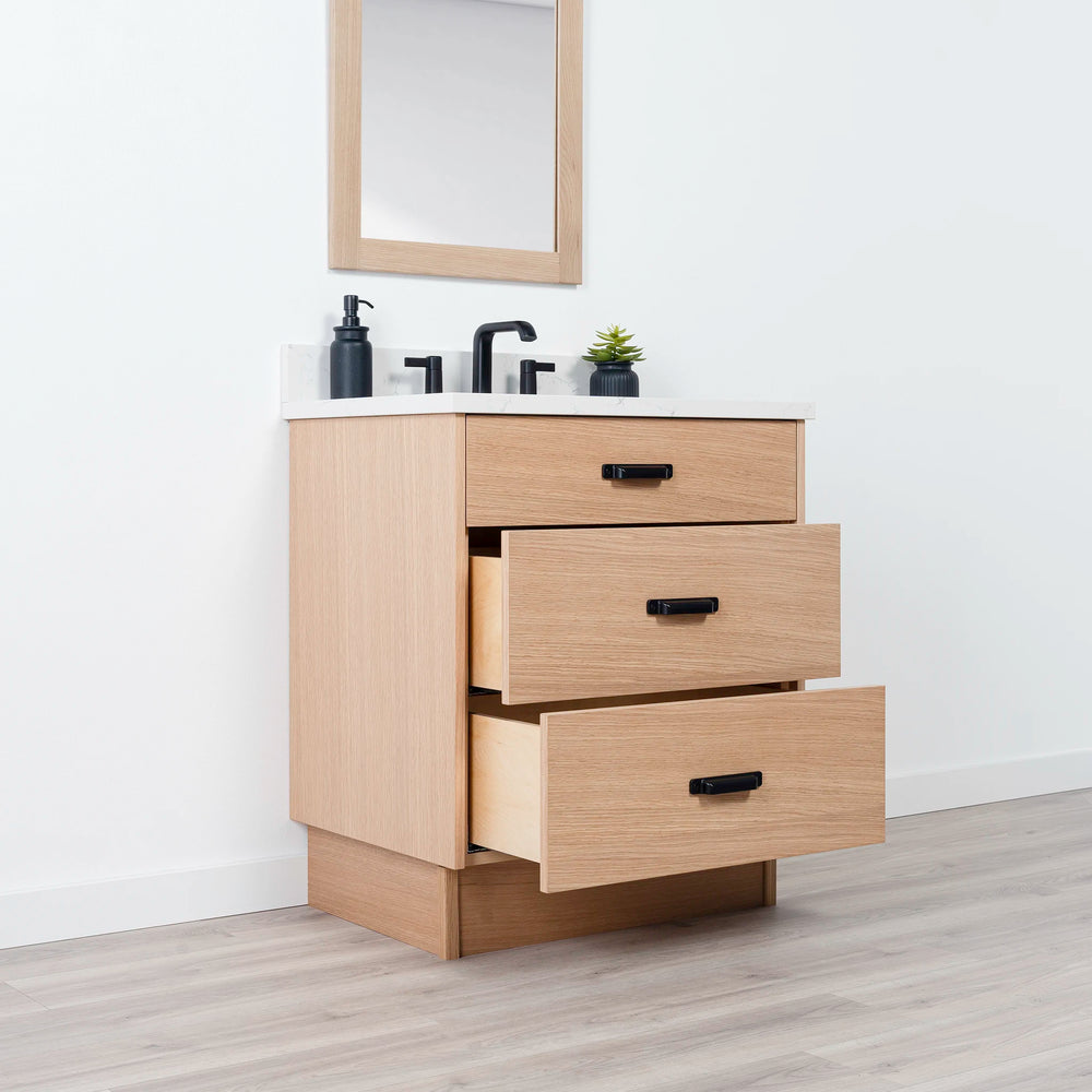 
                  
                    Ashbury 30" Natural White Oak Bathroom Vanity - All Drawers
                  
                